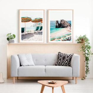 Beach-Chairs-Oak-Framed-Print-Lifestyle