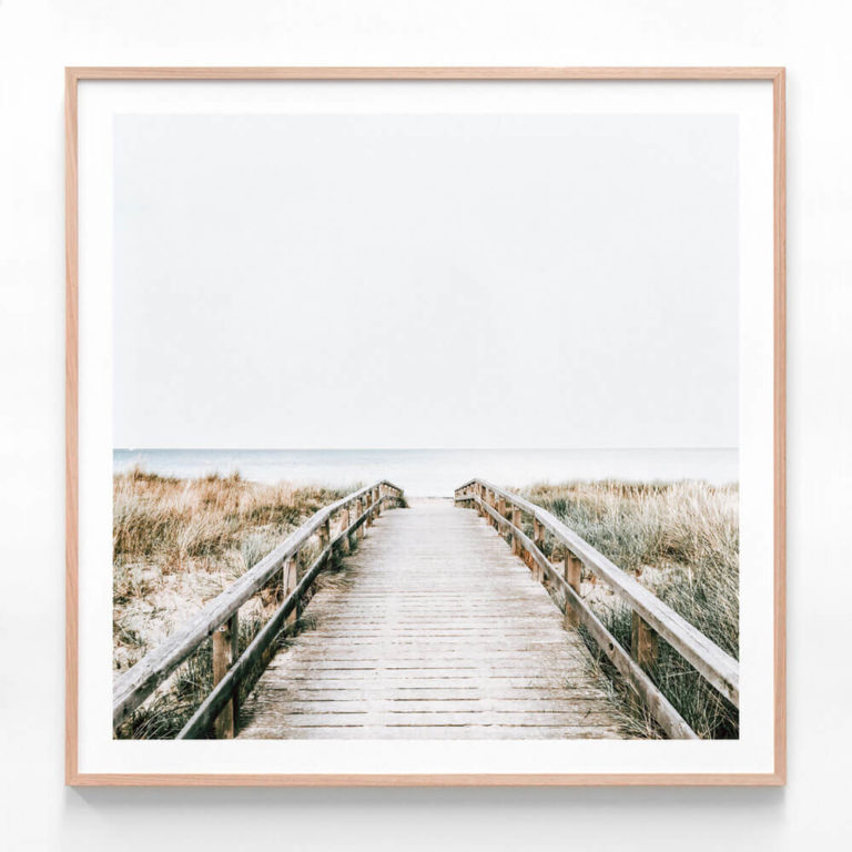 FP423-Coastal-Boardwalk-Oak-Framed-Print