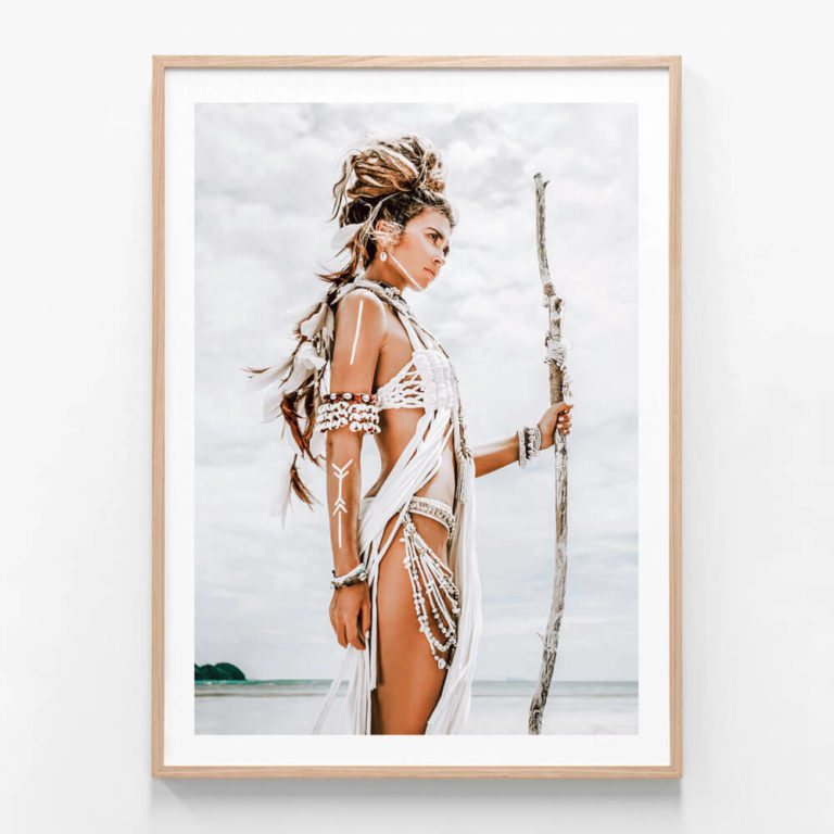 FP486-Warrior-Stance-Oak-Framed-Print