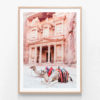 FP541-Camels-of-Petra-Oak-Framed-Print
