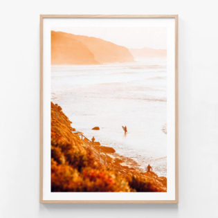 FP744-Surfers-at-Bells-Oak-Framed-Print