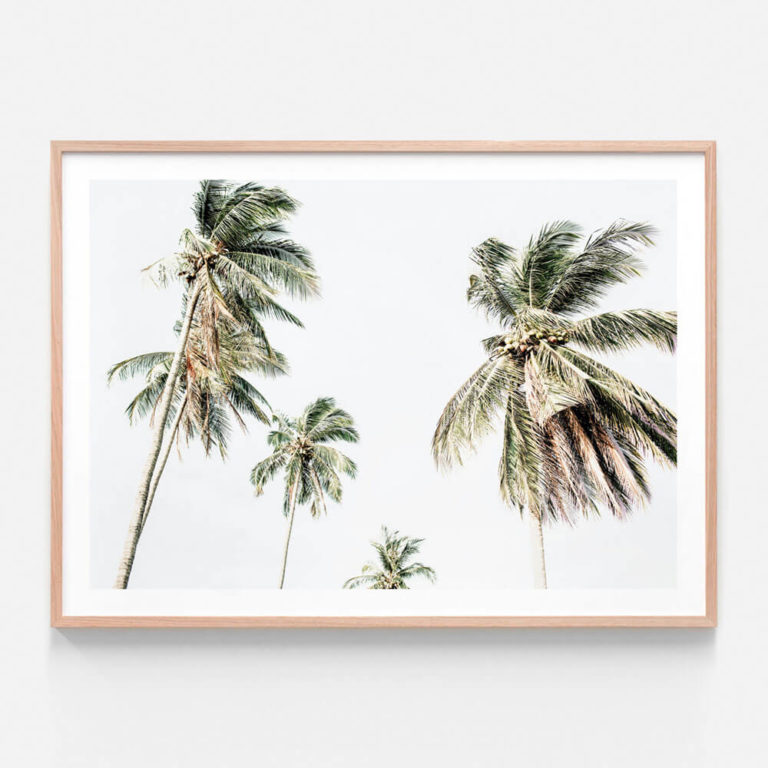 FP931-Summer-Palms-3-Oak-Framed-Print