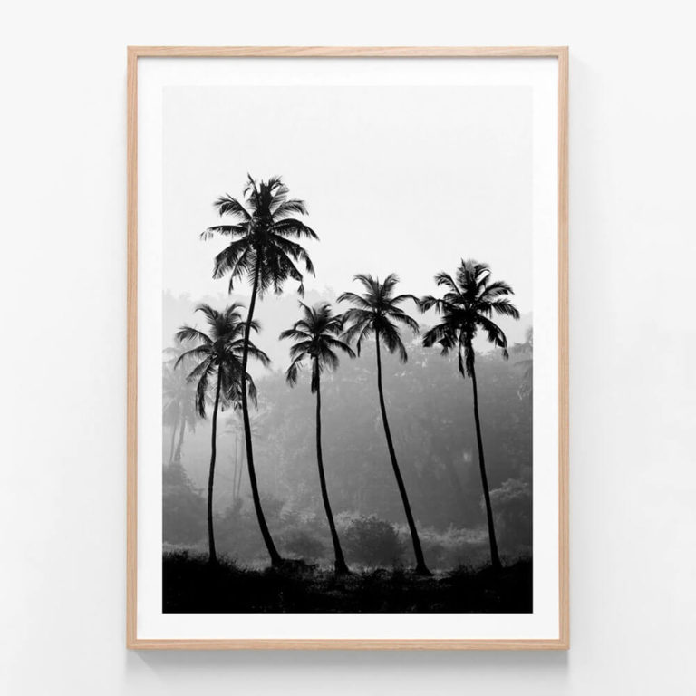 FP934-Palm-Silhouette-Oak-Framed-Print