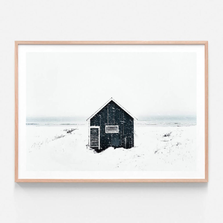 FP956-Winter-Cabin-Oak-Framed-Print