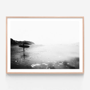 APP026-Lone-Surfer-Oak-Framed-Print