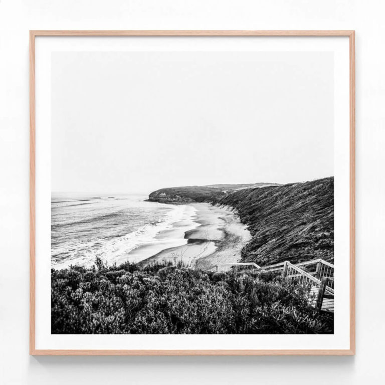 FP740-Bells-Beach-Square-Oak-Framed-Print