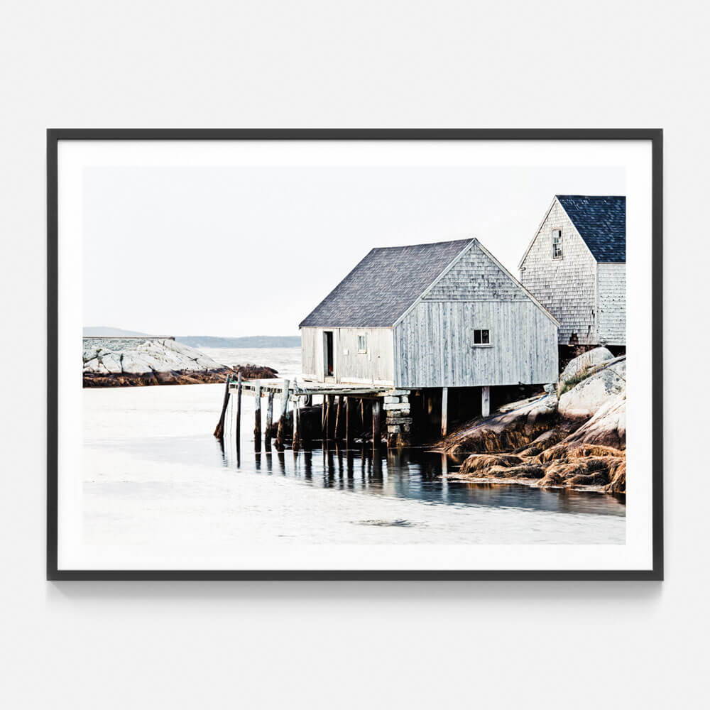 The Fishing Hut | Large Solid-Faced Canvas Wall Art Print | Great Big Canvas