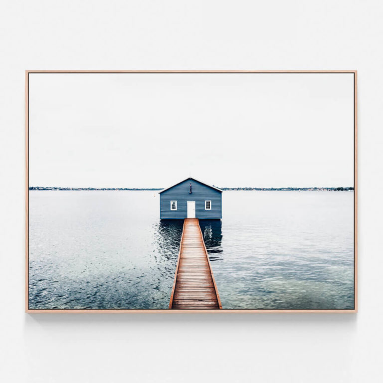 C954-Blue-Boat-Shed-Oak-Canvas-Print