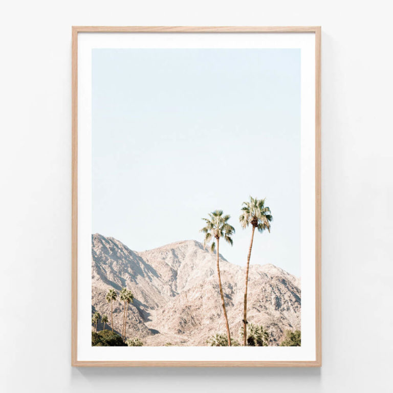 Palm-Springs-Mountains-Oak-Framed-Print