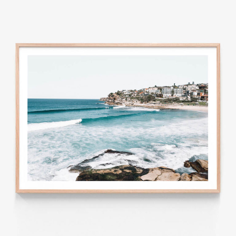 Bronte-Beach-Oak-Framed-Print