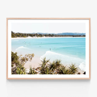 APP654-Surfing-The-Pass-Oak-Framed-Print