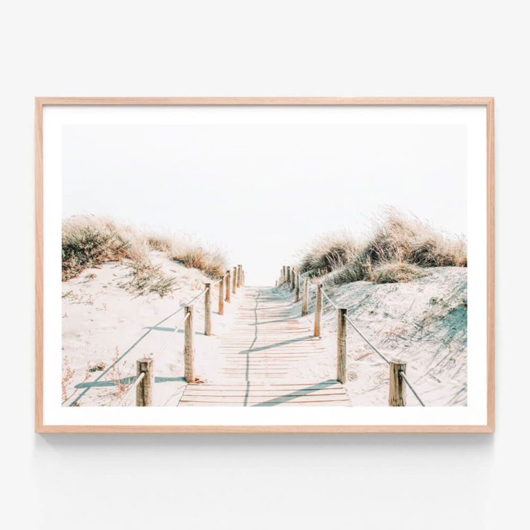 Sandy-Walkway-Oak-Framed-Print