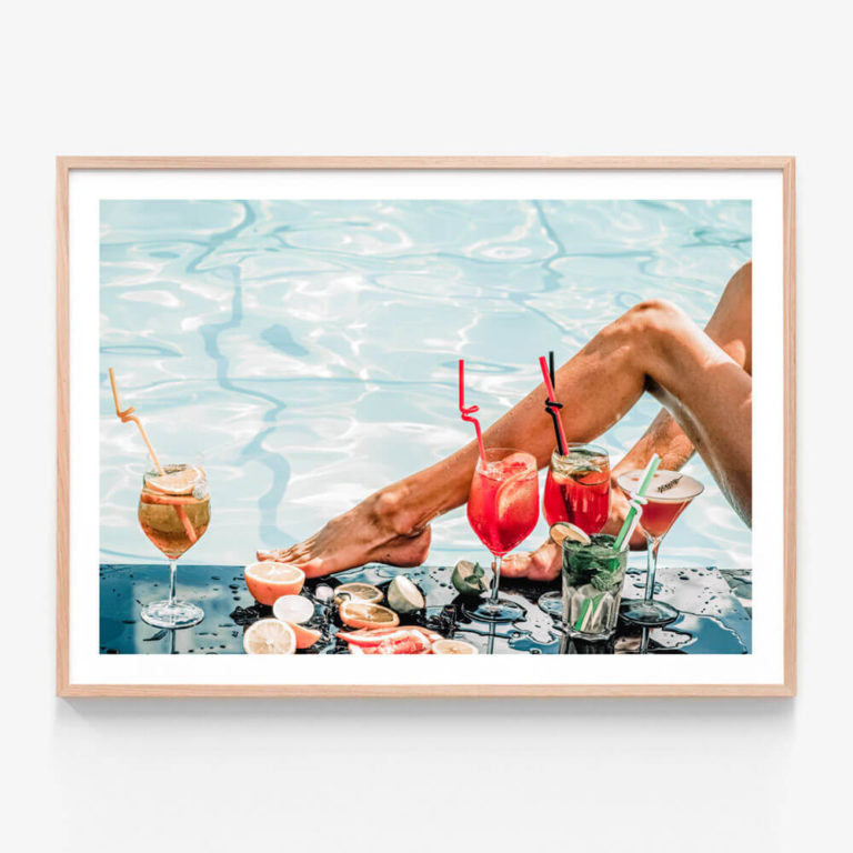 Poolside-Legs-Oak-Framed-Print