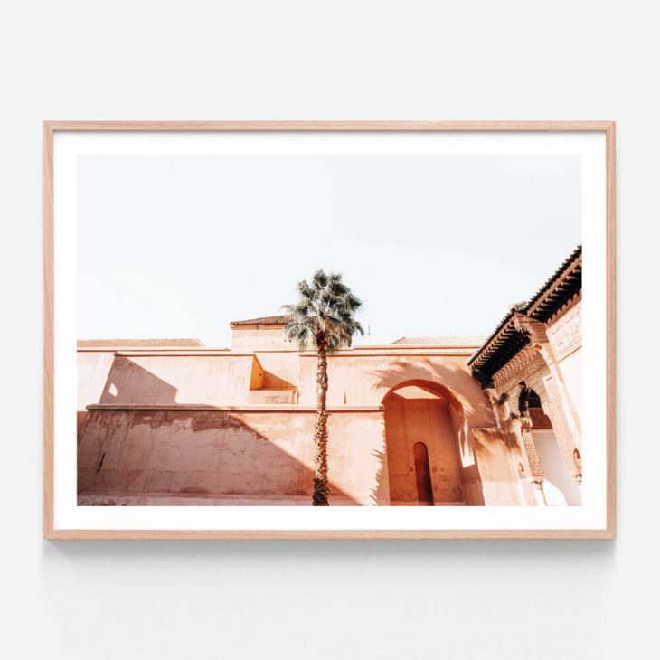 APP873-Courtyard-Palm-Oak-Framed-Print