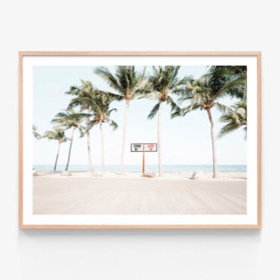 Surf Sign Oak Framed Print