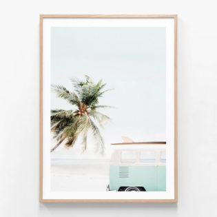 Surf Vibes Oak Framed Print