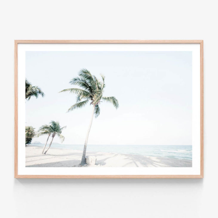 Tropical View Oak Framed Print