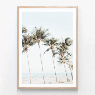 Swaying Palms Oak Framed Print