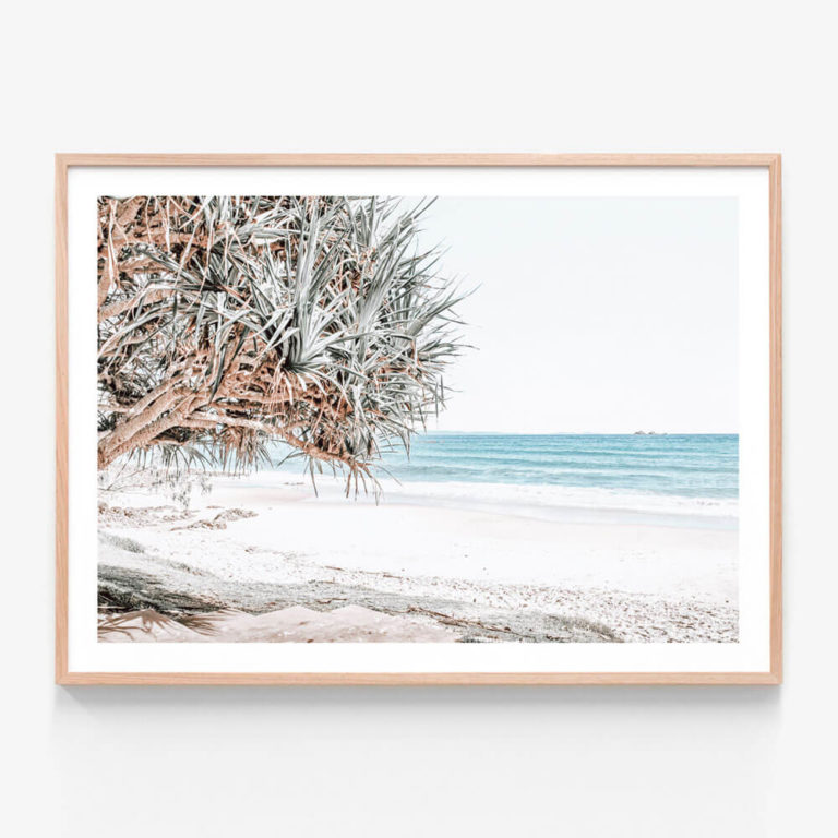 Wategos Beach Oak Framed Print