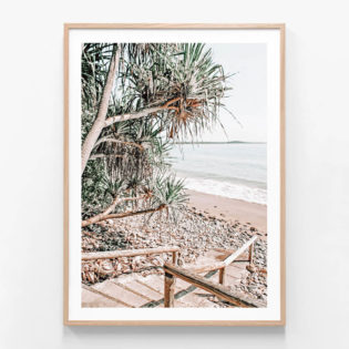 Noosa-Steps-Oak-Framed-Print