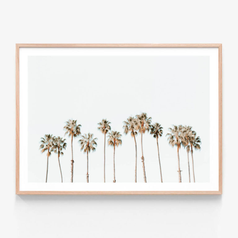 Palm-Line-Oak-Framed-Print