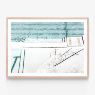 Icebergs Pool Oak Framed Print