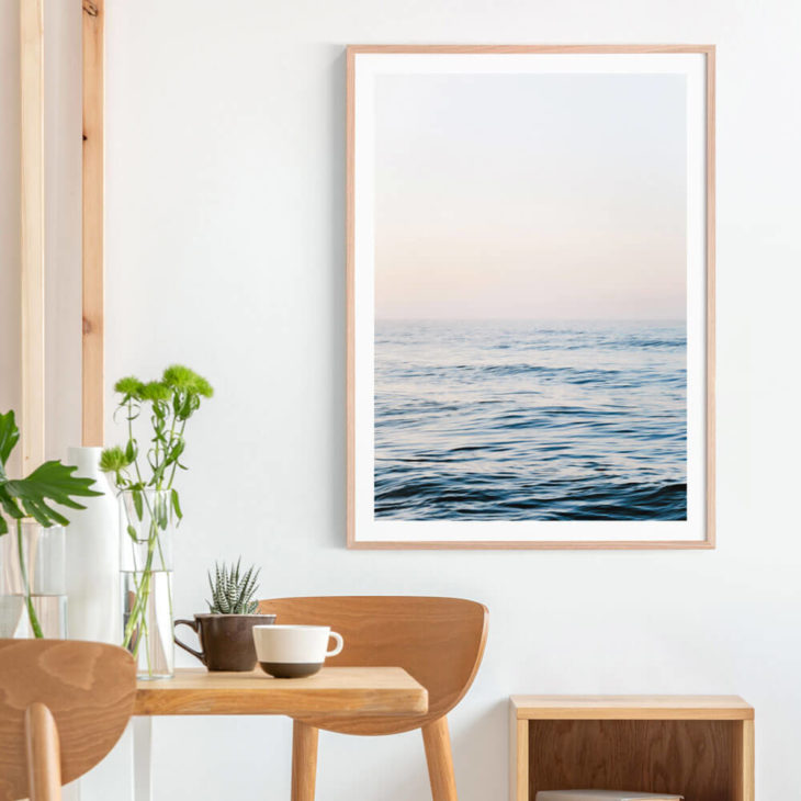 Calm Ocean Framed Print Lifestyle Shot