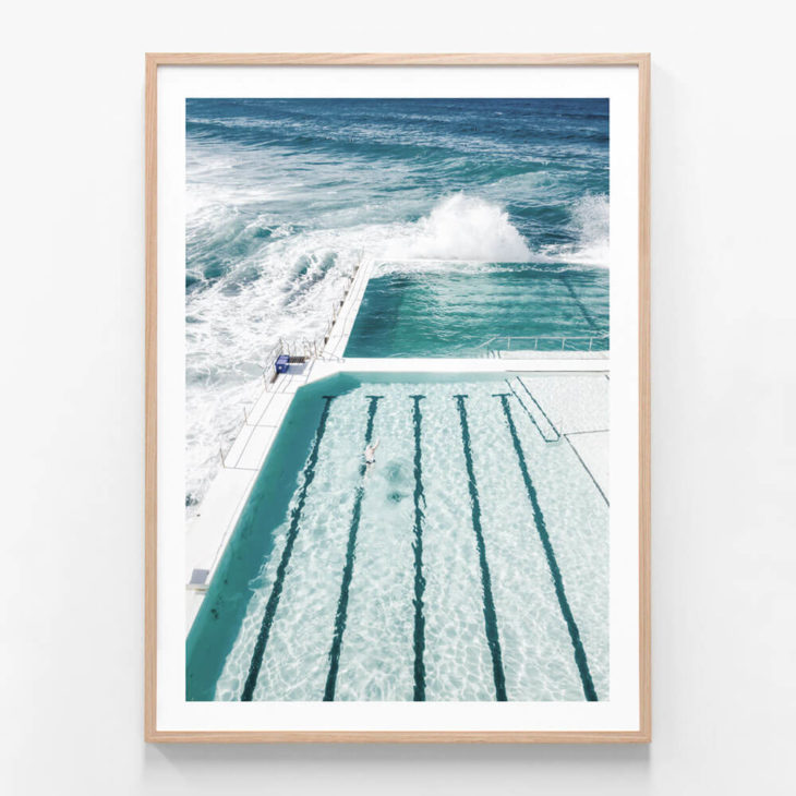 Iconic Icebergs Oak Framed Print