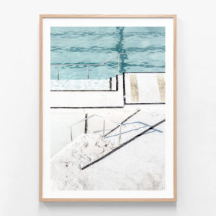 Icebergs Pool Right Oak Framed Print