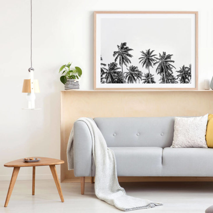 Hawaii-Palms-B&W-Lifestyle-Framed-Print