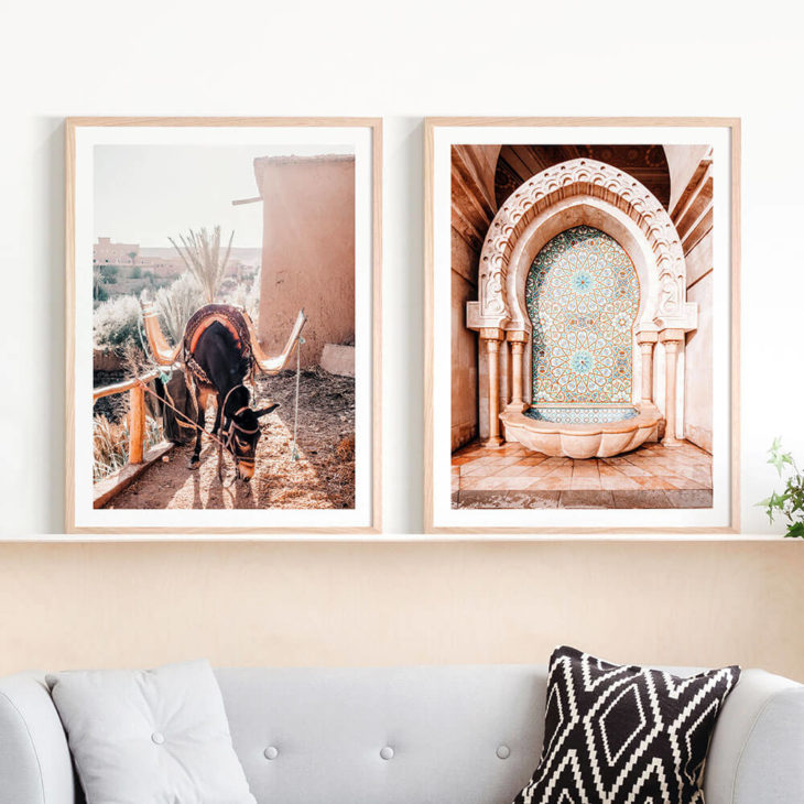 Moroccan-Taxi-Casablanca-Fountain-Lifestyle-Framed-Prints