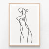 FP1021-Femme-Line-No-3-Oak-Framed-Print
