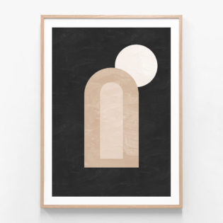 FP1121-Dark-Shapes-Oak-Framed-Print