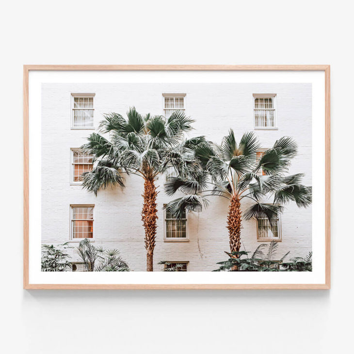 FP1149-Palm-Villa-Oak-Framed Print