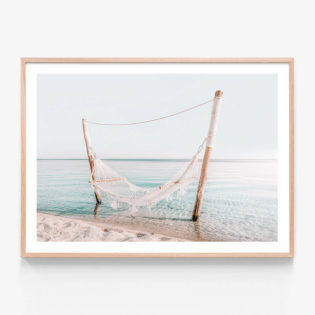 FP1171-Beach-Hammock-Oak-Framed Print