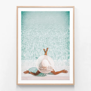 FP1179-Pool-Luxe-Oak-Framed Print