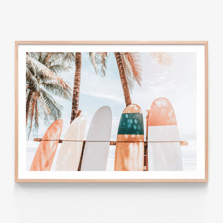 FP1192-Palm-Boards-Oak-Framed-Print