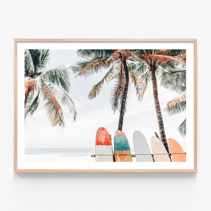 Tropical-Boards-Oak-Framed-Print