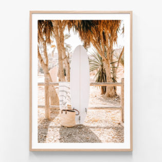 Beach-Life-Oak-Framed-Print