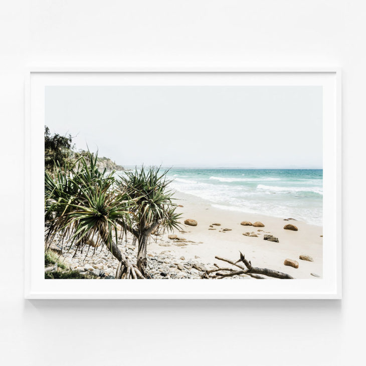 Byron-Beach-White-Framed-Print