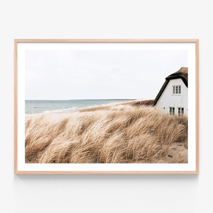 Fishermans-House-Oak-Framed-Print