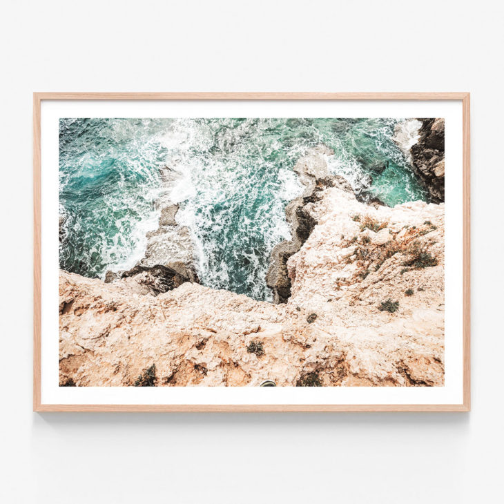 Ocean-Cliffs-1-Oak-Framed-Print