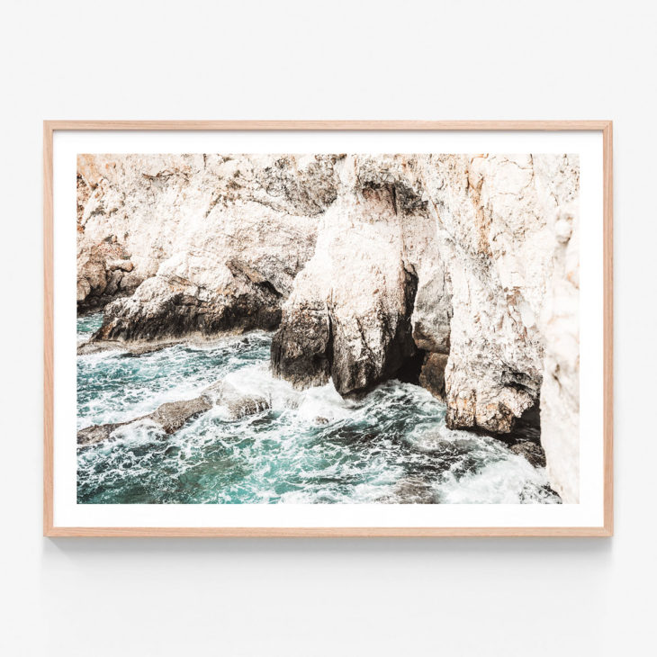 Ocean-Cliffs-3-Oak-Framed-Print