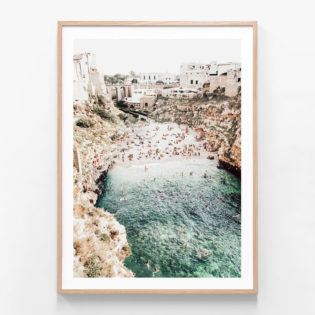 Puglia-Beach-Oak-Framed-Print
