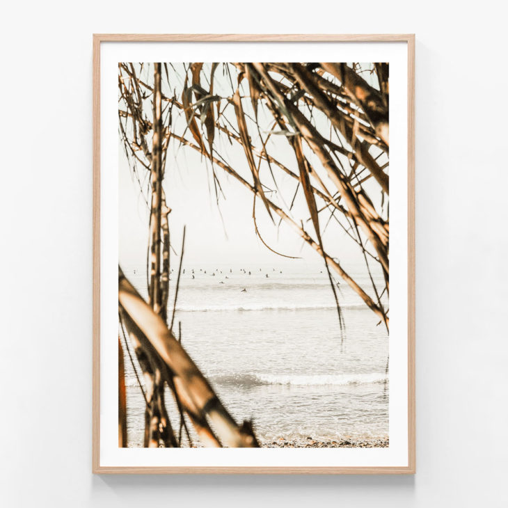 Surf-View-Oak-Framed-Print