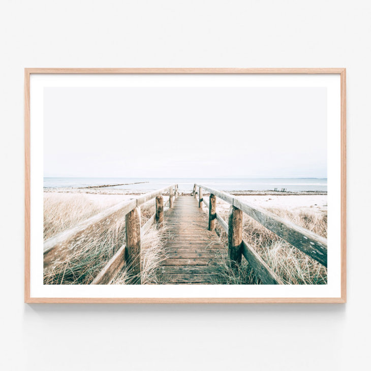 Wooden-Pathway-Oak-Framed-Print